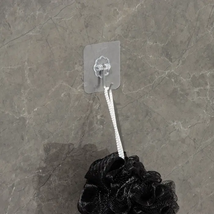 Крючок самоклеящийся Доляна, 5.6&times;5.6&times;2 см, прозрачный