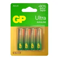 Батарейка алкалиновая GP Ultra, AA, LR6-4BL, 1.5 В, блистер, 4 шт.