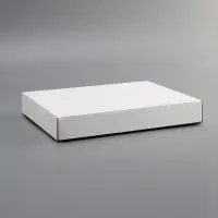Коробка сборная без печати, крышка-дно белая без окна 26&times;21.5&times;4 см