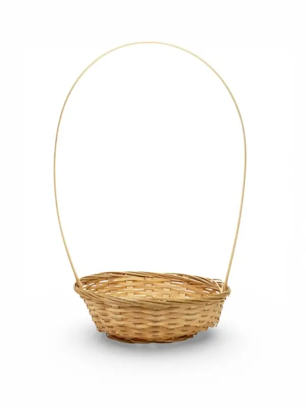 Корзина плетеная 20 х 20 х _ см, ручка h=21 см натуральный (К 1224600)