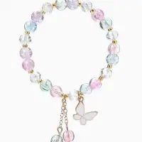 Браслет с подвесками &laquo;Сахарный. Бабочка&raquo;, d=6 см, шар №8, разноцветный в золоте