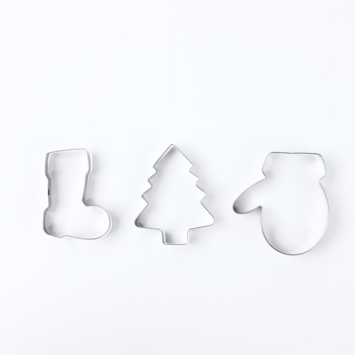 Новый год. Набор форм для печенья «Сладкого Нового года», 3 шт Новый год. Набор форм для печенья «Сладкого Нового года», 3 шт