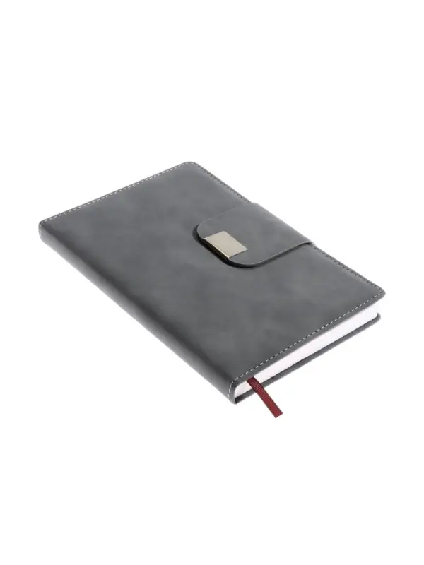 Ежедневник недатированный формат А5, с хлястиком, 96л, линия, пвх, Серый Ежедневник недатированный формат А5, с хлястиком, 96л, линия, пвх, Серый