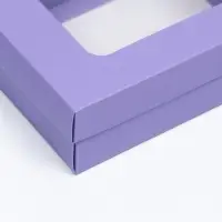 Коробка подарочная складная, упаковка, крышка-дно, с окном, сиреневая, 16,5 х 12,5 х 5,2 см Коробка подарочная складная, упаковка, крышка-дно, с окном, сиреневая, 16,5 х 12,5 х 5,2 см
