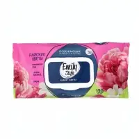 Влажные салфетки Emily Style Универсальные РАЙСКИЕ ЦВЕТЫ с крышкой 120шт