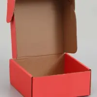 Коробка самосборная, красная, для подарков, хранения и отправки посылок, 18&times;18&times;8 см
