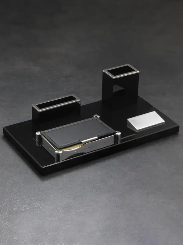 Набор настольный канцелярский 4 в 1 с визитницей, МИКС