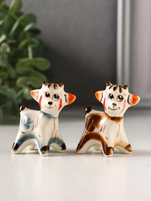 Фигурка фарфор &laquo;Сеня козлёнок&raquo;, 5.5 см, гжель цветная, МИКС