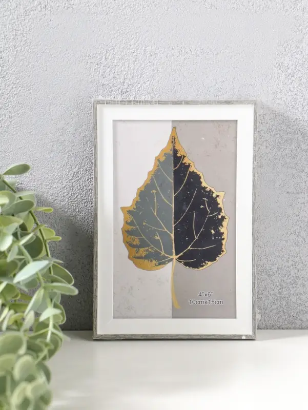 Фоторамка пластик 10х15 см "Современная классика" серый и белый 16х10,8х1,5 см