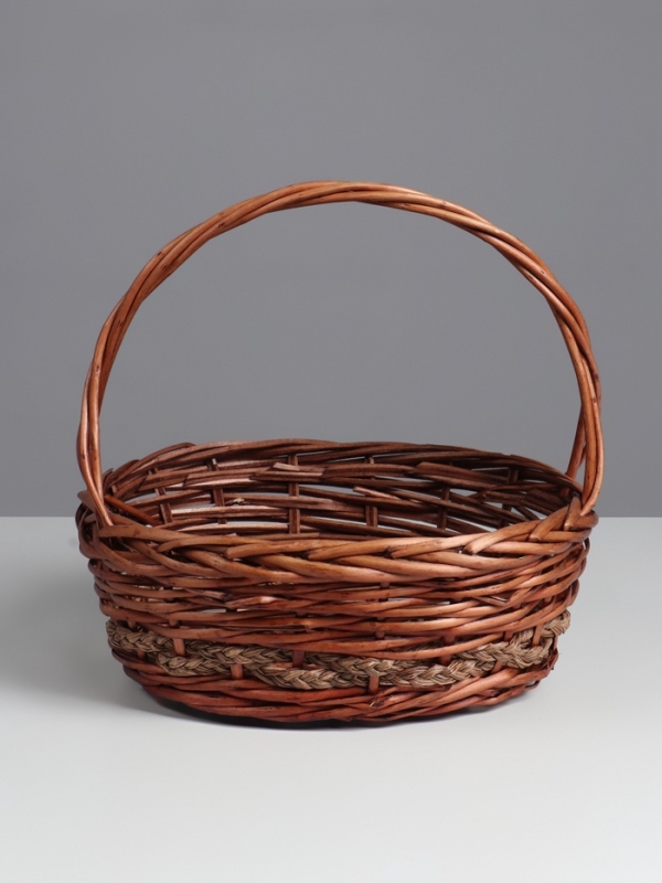 Набор корзин плетёных, овальные 3 шт. L: 36×29 см, Н 13 см, Н с ручкой 37 см.M: 30×24/ 11H/ 30THS: 25×19/ 9H