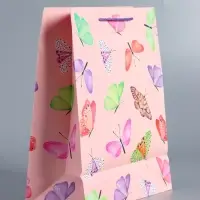 Пакет подарочный "Крылья счастья" ламинированный 26 х 12 х 32 см