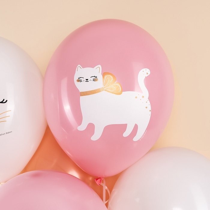 Воздушный шар латексный 12 Воздушный шар латексный 12" "Кошечка с бантом" ассорти, пастель, 1ст., набор 25 шт., МИКС