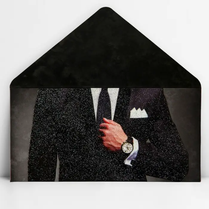 Конверт для денег &laquo;Костюм&raquo;, глиттер, 16.5 х 8 см