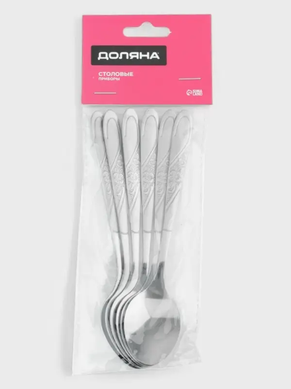 Набор ложек чайных Доляна &laquo;Антураж&raquo;, длина 15 см, 6 шт., нержавеющая сталь, серебристый