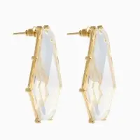 Серьги акрил "Кристалл", цвет прозрачный в золоте