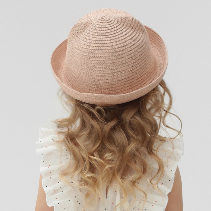 Шляпа для девочки MINAKU Шляпа для девочки MINAKU "Кошечка", цв. розовый, р-р 50