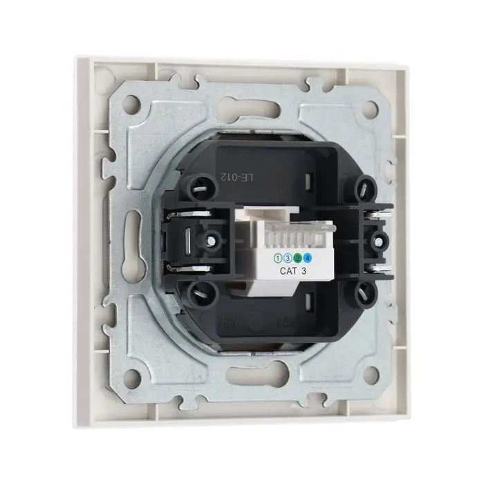 Розетка телефоннаяTOT Matte Glass, стекло, скрытая, одноместная, белая