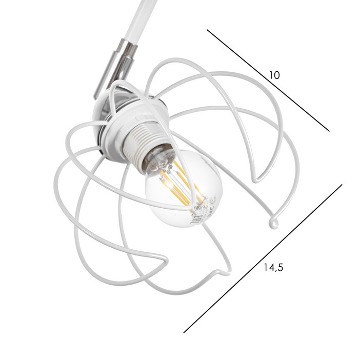 Люстра "Скелет" 4х60Вт Цоколь: Е14 Цвет: Белый айсберг, Хром