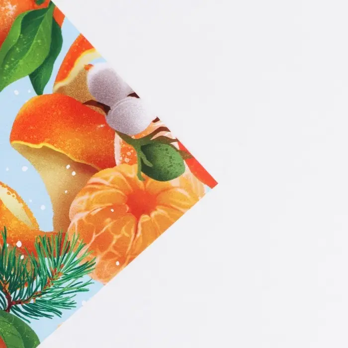 Упаковочная бумага на новый год «Мандарины», 70 х 100 см, глянцевая Упаковочная бумага на новый год «Мандарины», 70 х 100 см, глянцевая