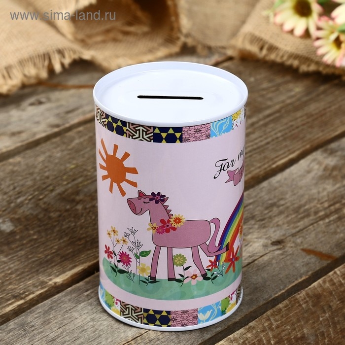 Копилка металл банка Копилка металл банка "Мультяшные зверята" МИКС 12х8х8 см