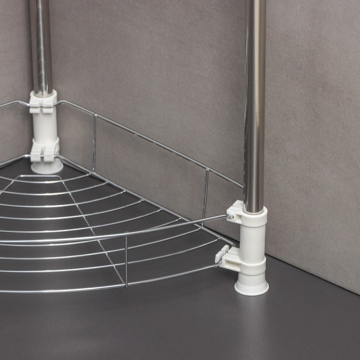 Этажерка настольная угловая 3-х секционная, 38,5×27,5×54,5 см, цвет хром Этажерка настольная угловая 3-х секционная, 38,5×27,5×54,5 см, цвет хром