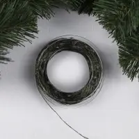 Гирлянда &laquo;Нить&raquo; 50 м, роса, IP44, зелёная нить, 500 LED, свечение белое, 8 режимов, 31 В