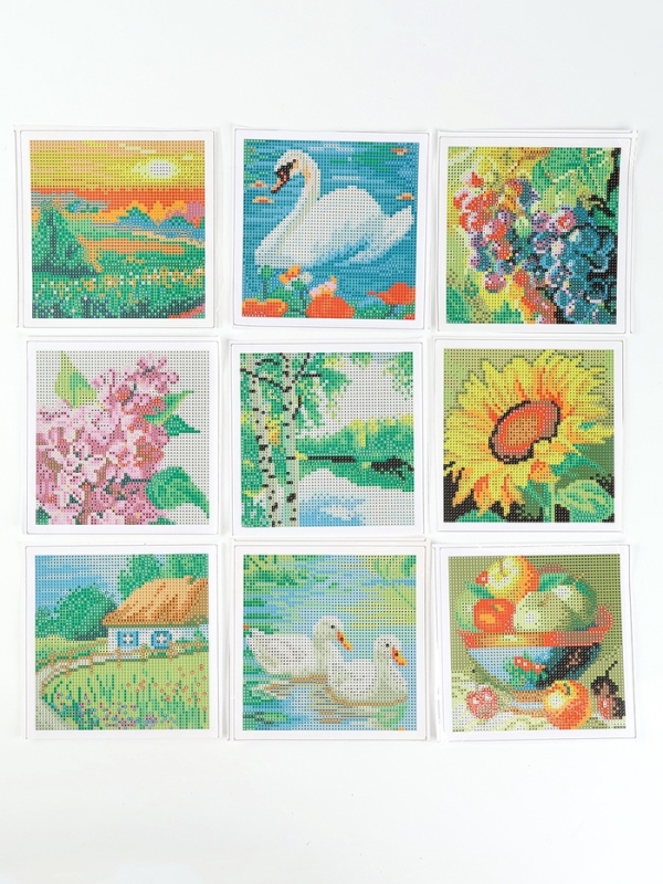 Алмазная мозаика 9 в 1 «Природа», 14,5 х 14,5 см