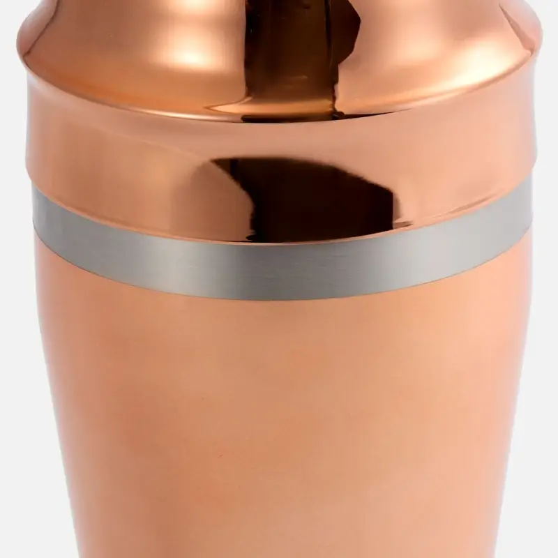 Набор для приготовления коктейлей Pourpour, медный с серебристой линией