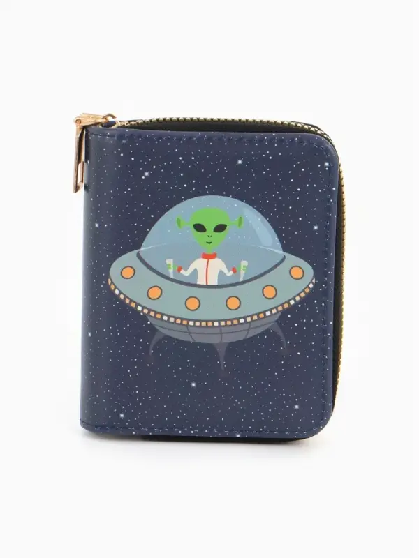 Кошелек дет 07-01-01 Июнь2540 космос, 8,52,510,5 см, 2 отд+отд/молн, д/карт, синий