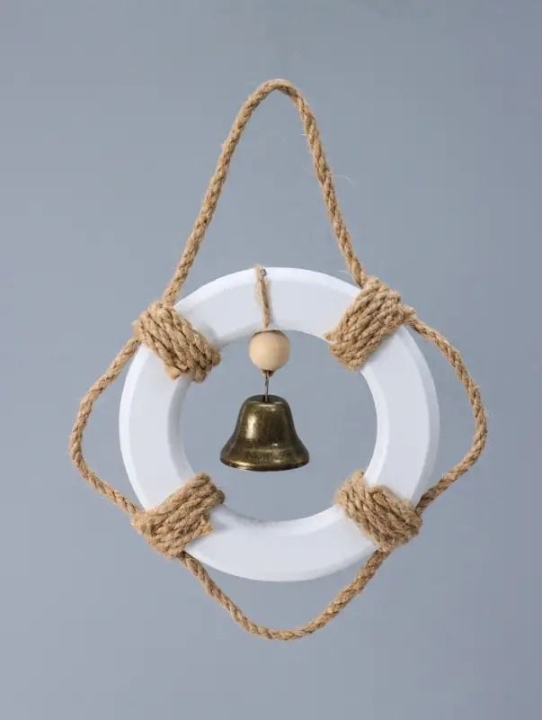 Сувенир интерьерный дерево "Спасательный круг с колоколом" 10,8х10,8х1,3 см