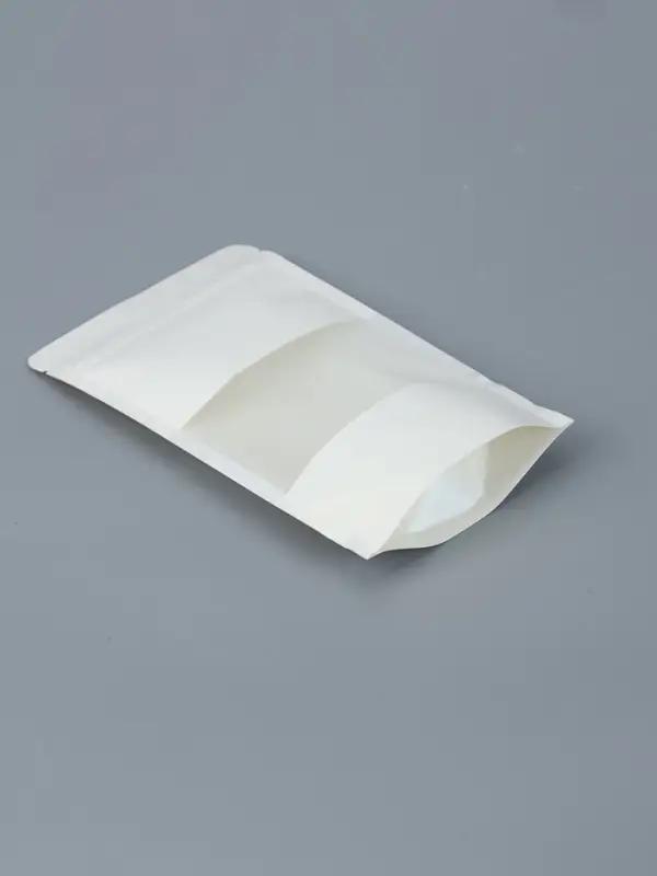 Пакет Zip-lock Крафт, белый, с прямоугольным окном, 12&times;20 см