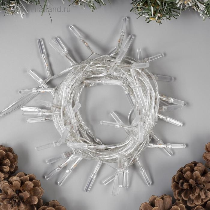 Гирлянда «Нить» 5 м с насадками «Хрусталики», IP20, прозрачная нить, 50 LED, свечение аквамарин, 8 режимов, 220 В Гирлянда «Нить» 5 м с насадками «Хрусталики», IP20, прозрачная нить, 50 LED, свечение аквамарин, 8 режимов, 220 В