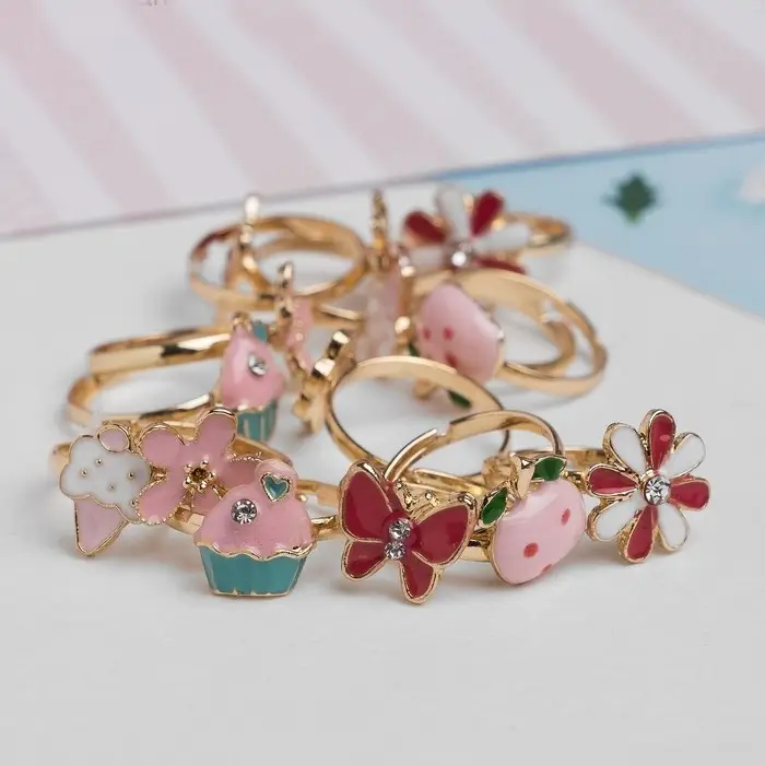 Кольцо детское «Выбражулька» лето, форма МИКС, цвет МИКС, безразмерное Кольцо детское «Выбражулька» лето, форма МИКС, цвет МИКС, безразмерное