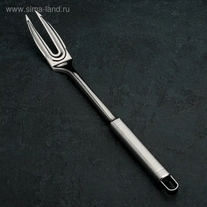 Вилка для мяса из нержавеющей стали Доляна «Основа», h=36 cм, цвет серебряный Вилка для мяса из нержавеющей стали Доляна «Основа», h=36 cм, цвет серебряный