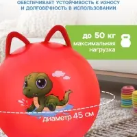 Мяч - прыгун с ушками ZABIAKA, d=45 см, МИКС