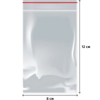 Пакет с замком (Zip Lock) 8 х 12 см, 35 мкм, 1000 шт/уп