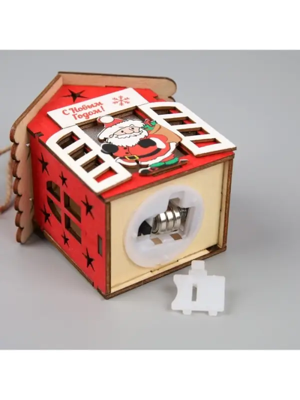 Ёлочная игрушка &laquo;Дед Мороз с подарками&raquo;, 8&times;7&times;6 см, 1 LED, от батареек, свечение тёплое белое