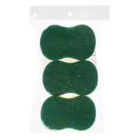 Губки для уборки с чистящим слоем тм VETTA, 3 шт, 7х10,5х2,5см, поролон, абразив