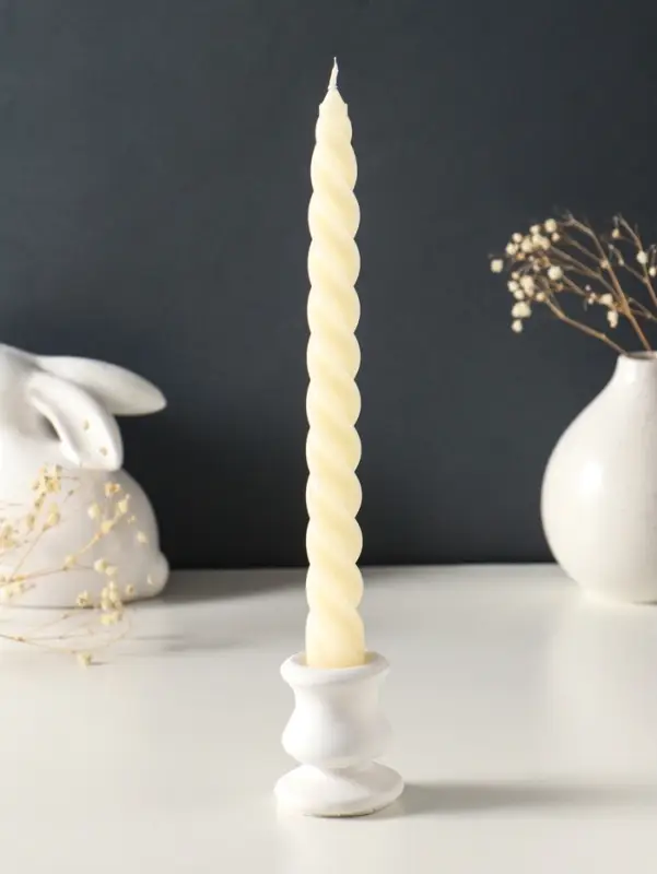 Набор свечей витых, 2.3&times;24.5 см, 5 ч, 50 г, 4 шт., слоновая кость, в подарочной коробке
