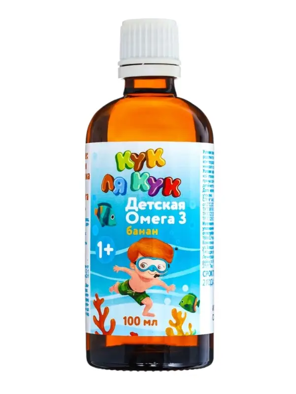 Детская Омега-3, &laquo;Кук Ля Кук&raquo;, со вкусом банана, 100 мл