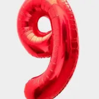 Воздушный шар фольгированный 40" &laquo;Цифра 9&raquo;, красный
