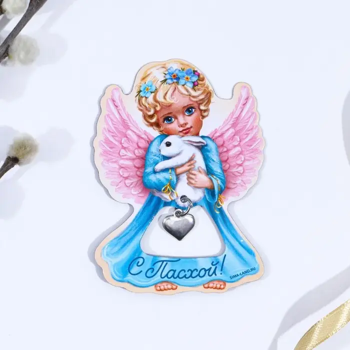 Магнит «Ангел» на пасху, 5,8 х 8,1 см