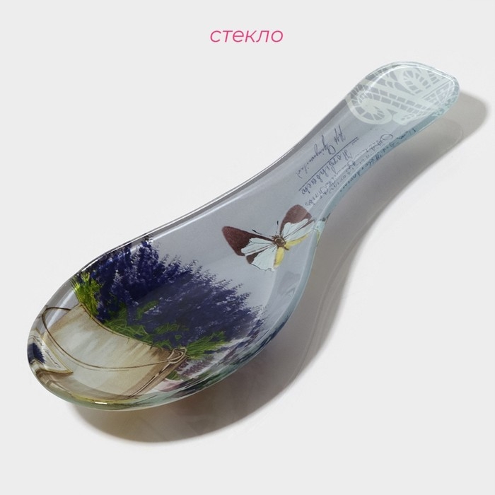 Подставка под ложку Доляна «Лаванда», 23,5×8,3 см, стекло Подставка под ложку Доляна «Лаванда», 23,5×8,3 см, стекло