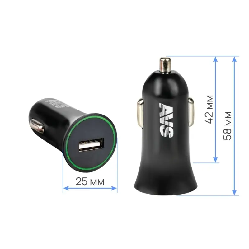 USB автомобильное зарядное устройство AVS 1 порт ST-05 (2.4А)