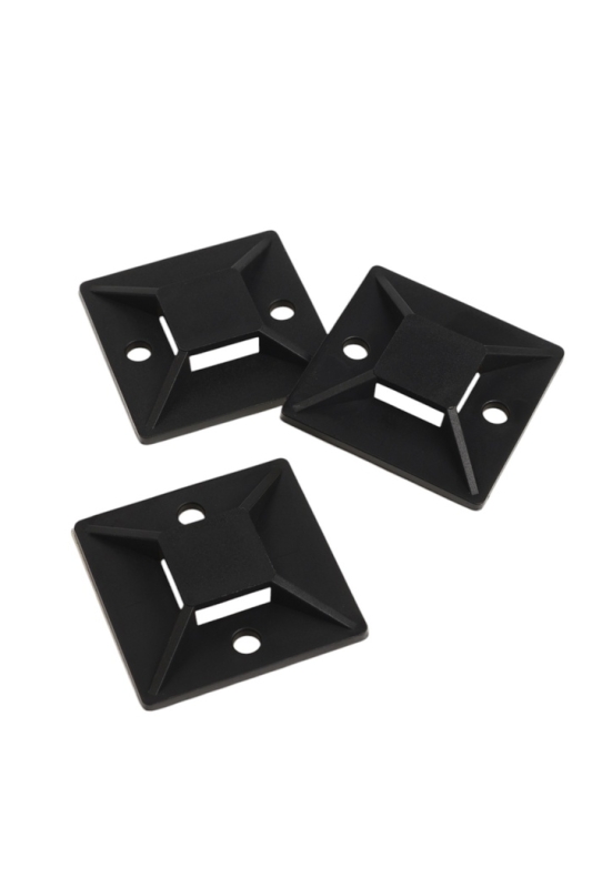 Площадка под хомут-стяжку ТУНДРА, 40х40 мм, цвет черный, 25 шт Площадка под хомут-стяжку ТУНДРА, 40х40 мм, цвет черный, 25 шт