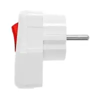 Вилка угловая с выключателем TANGO, 16 А, 250 В, IP 20, с заземлением, белая, индивидуальная упаковк