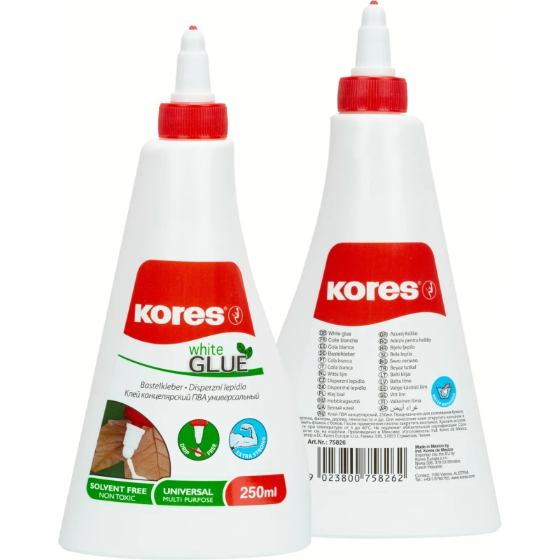 Клей ПВА 250мл KORES '75826/75833