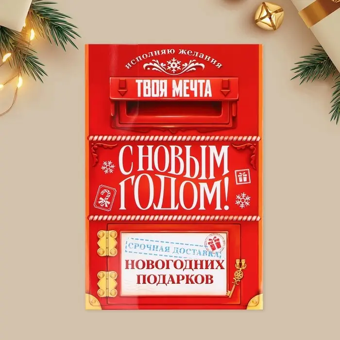 Открытка с новым годом объемная &laquo;С Новым годом&raquo;, 12&times;18 см