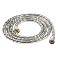 Душевой шланг ZEIN Z28PS, 200 см, цинковые гайки 1/2", латунная втулка, нержавеющая сталь, Имп/Имп