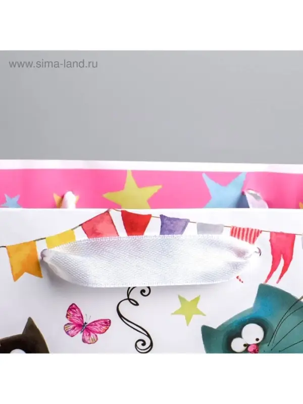 Пакет подарочный ламинированный, упаковка, &laquo;Забавные коты&raquo;, ML 23&times;27&times;11.5 см